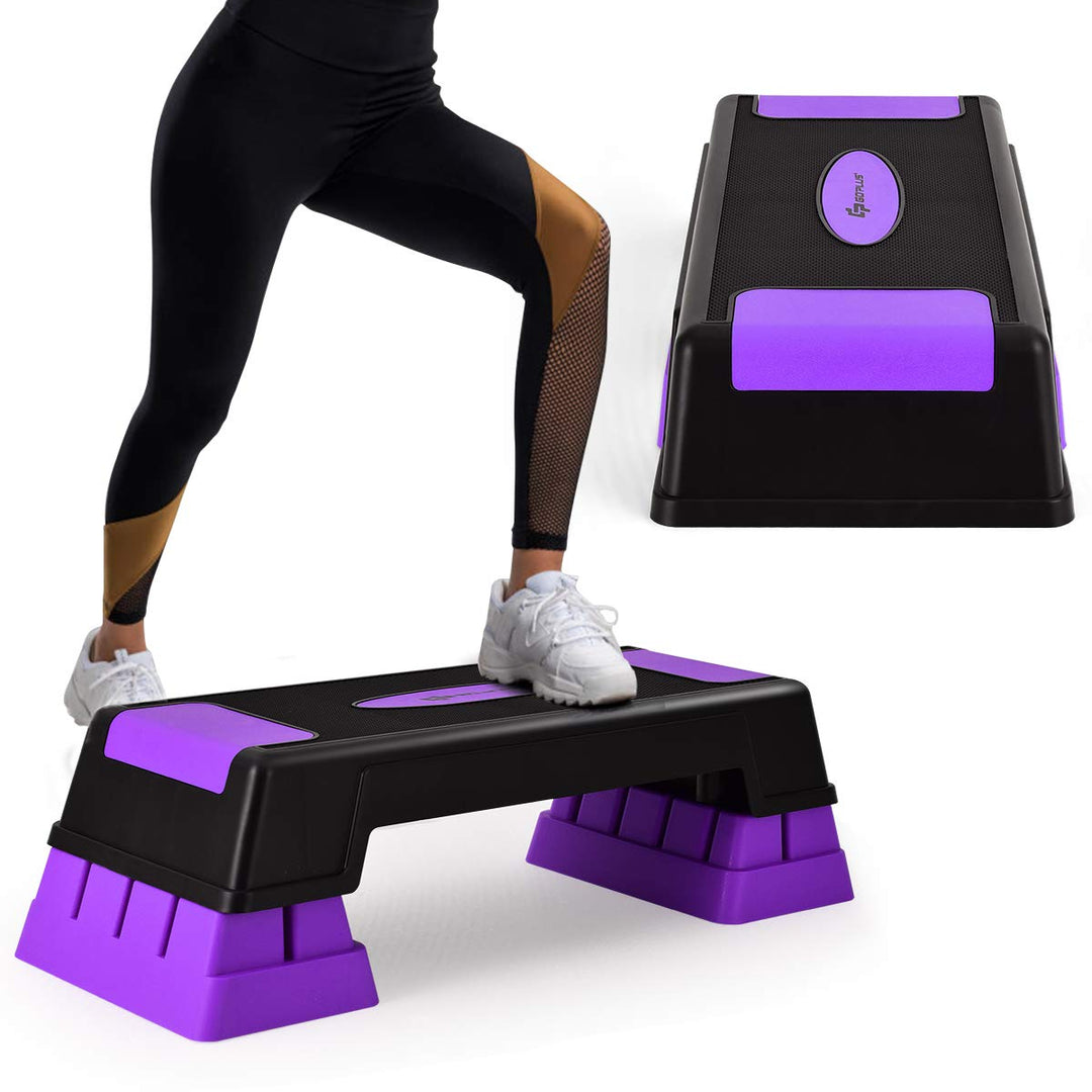 COSTWAY Höhenverstellbarer Aerobic Stepper mit 3 Stufen 12/17 / 22cm, Steppbrett bis 150KG belastbar