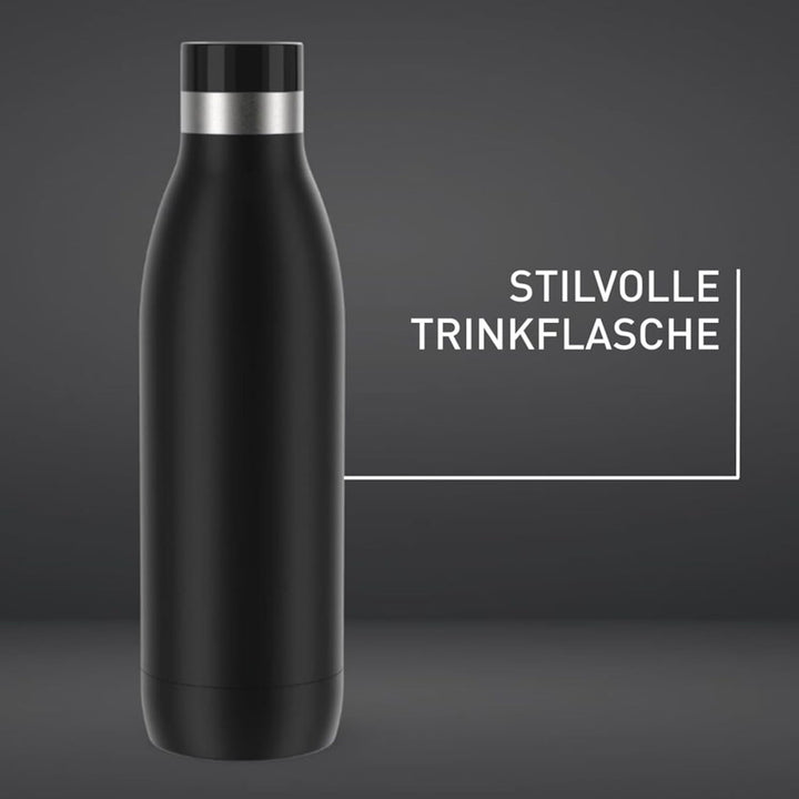 Emsa Bludrop Isolier-Trinkflasche, 0,7 Liter, 100% dicht, Quick-Press Verschluss, Ergonomischer 360°