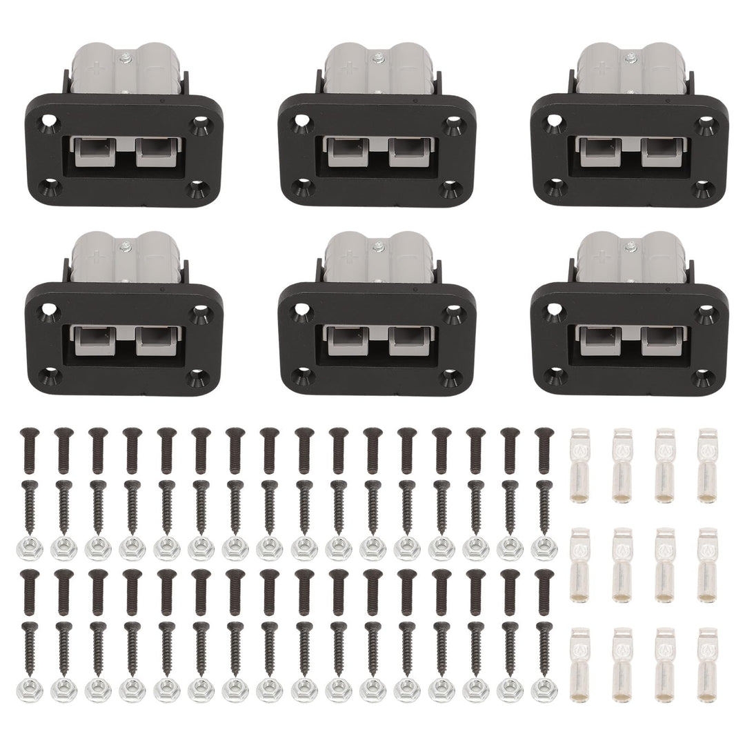 6 Stück Anderson Stecker 50A 600V, Batterie Schnelltrennstecker Hochstromstecker Mit Schutzkappe, Ba