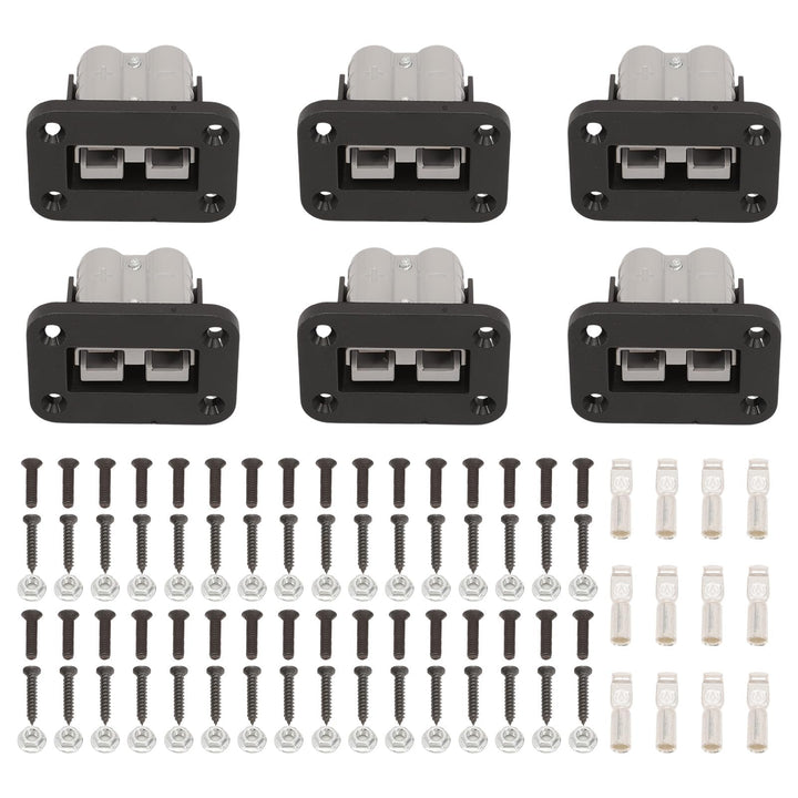 6 Stück Anderson Stecker 50A 600V, Batterie Schnelltrennstecker Hochstromstecker Mit Schutzkappe, Ba