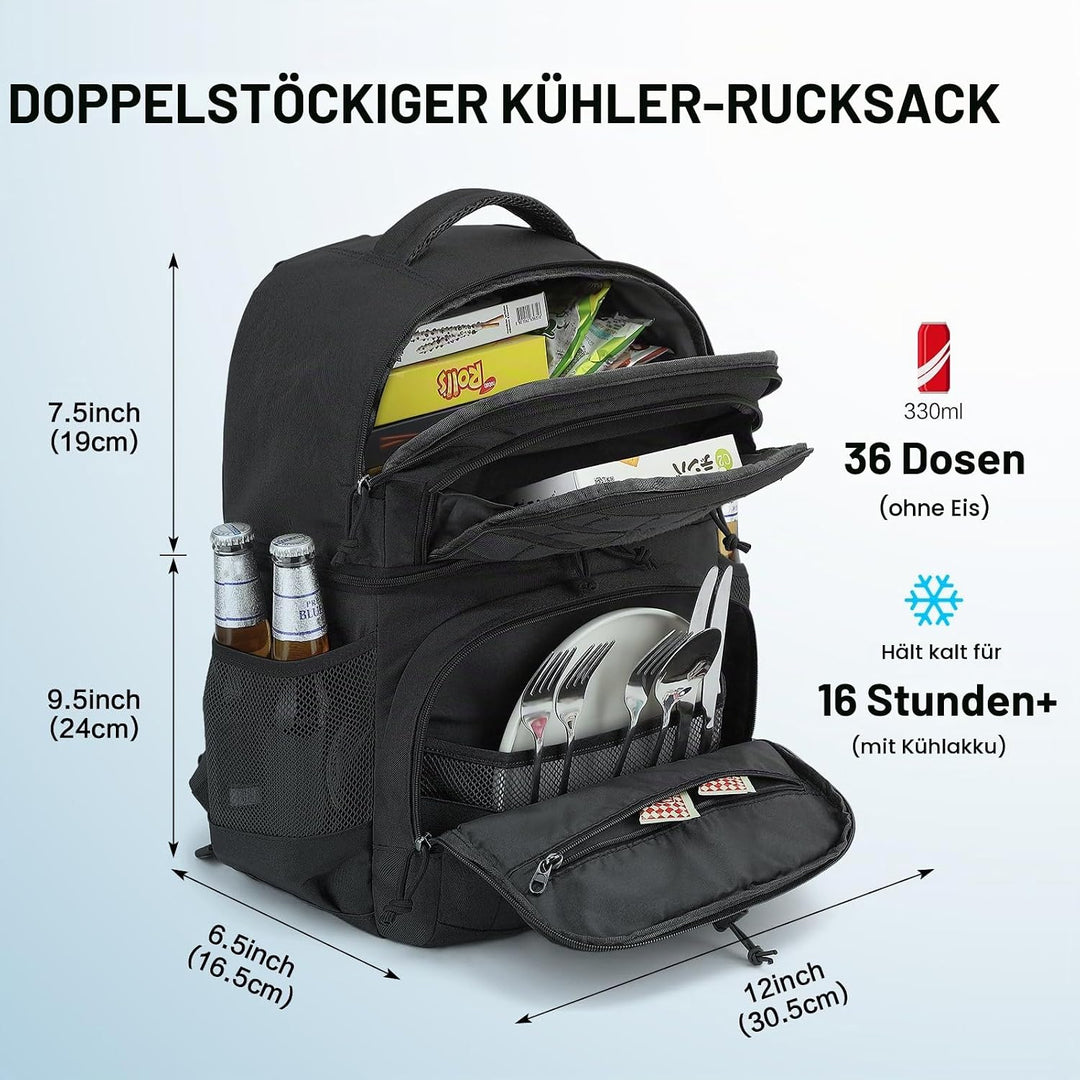 Kühlrucksack mit Doppeldecker Taktischer Kühltasche Rucksack Herren Klein Isoliert Auslaufsicherer R