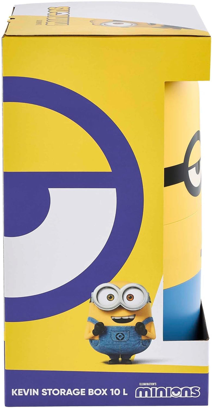 keeeper minions Aufbewahrungsbehälter Kevin, 20 x 20 x 38 cm, 10 l, Stapelbar und leicht zu öffnen,