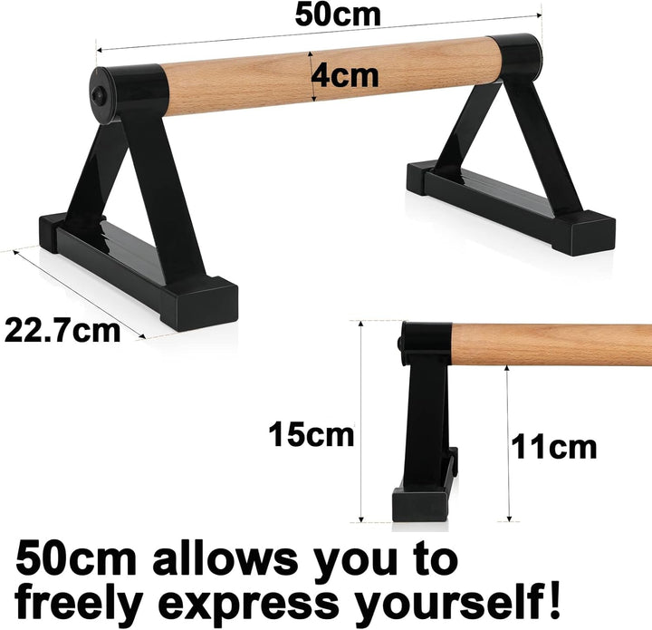 Holz Parallettes Calisthenics Equipment 50cm, Push Up Bars, Liegestützgriffe, Handstand Griffe Barre