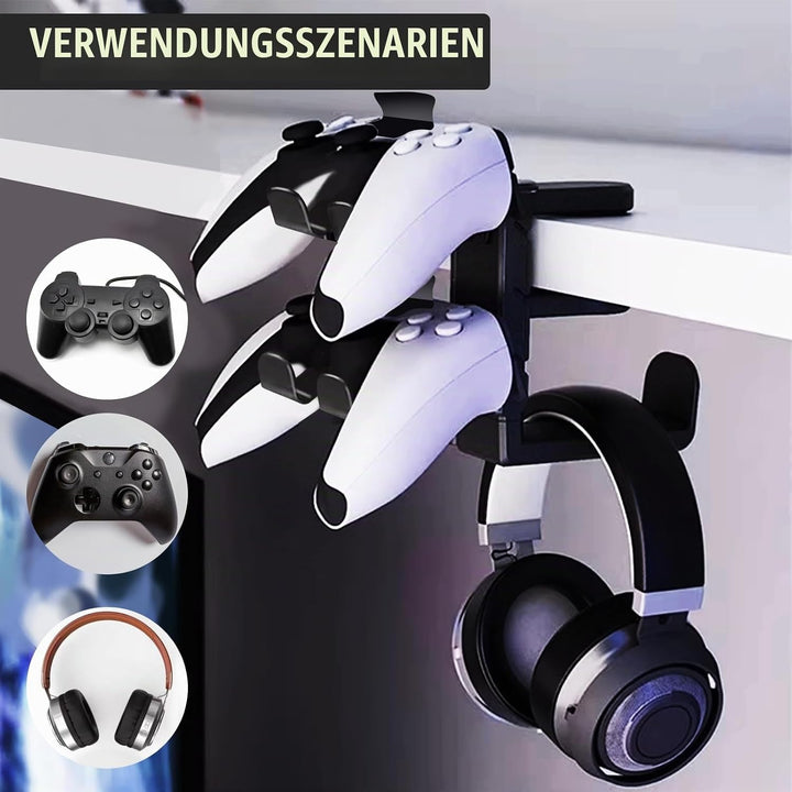 Headset Und Controller Halterung, Controller Halter With Griffhalter Kabelhalte 360° Drehbarer Gamin