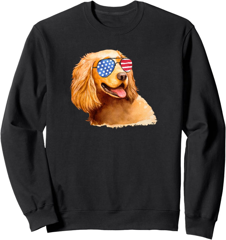 Golden Retriever Dog American Flag Sonnenbrille / USA Design Sweatshirt