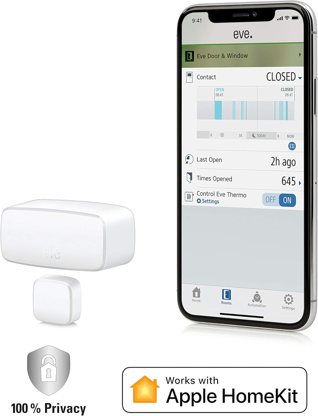 Eve Outdoor Cam (White Edition) – Smarte Überwachungskamera & Door & Window 3er Set – Smarter Kontak