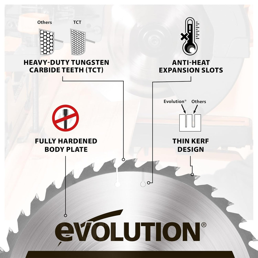 Evolution Evoblade WD TCT-Kreissägeblatt für Holz, 180 mm