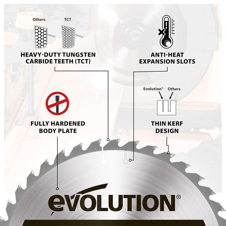 Evolution Evoblade WD TCT-Kreissägeblatt für Holz, 180 mm