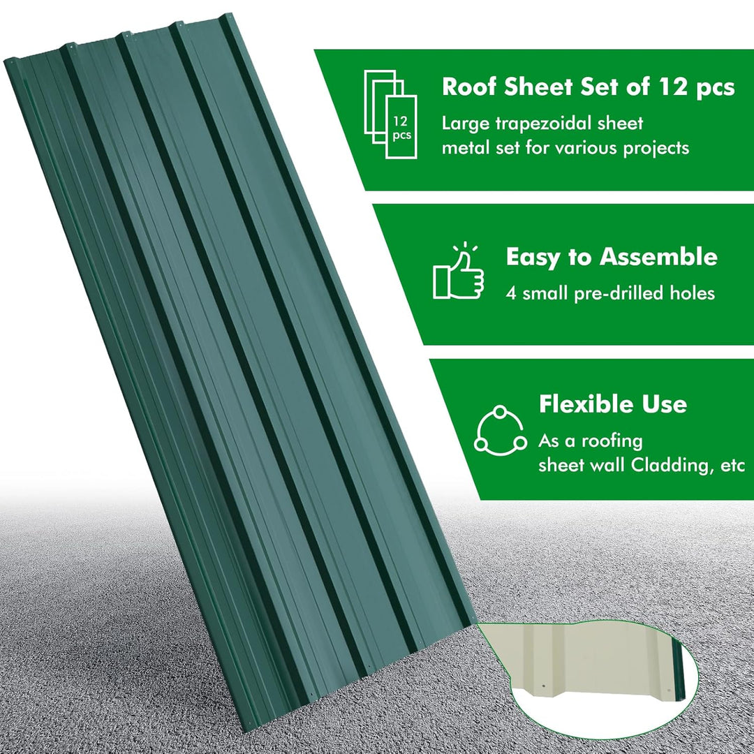 12er Trapezblech 110cm x 45cm = 6m² verzinkt Profilblech Dachblech Wellblech Dachplatten Dicke 0,2 m