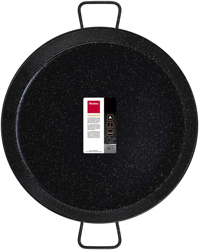 Metaltex 7398250000 Paella-Pfanne, emaillierter Stahl, Schwarz