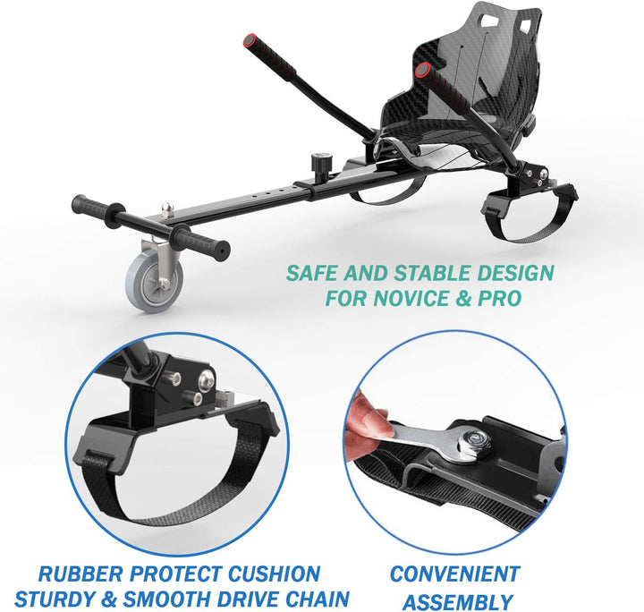 Hoverkart-Sitz für Scooter und Gokart – Sitzaufsatz für Hoverboards, Hovergokart für Hoverboards, Si