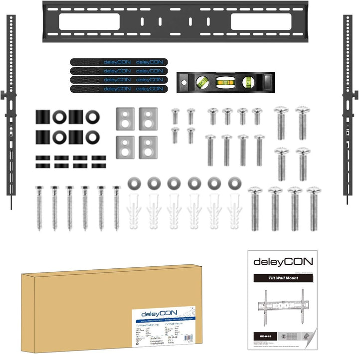 deleyCON Universal TV Wandhalterung 60"-100" Zoll (152-254cm) Neigbar - 75Kg - bis VESA 900x600 - Pl