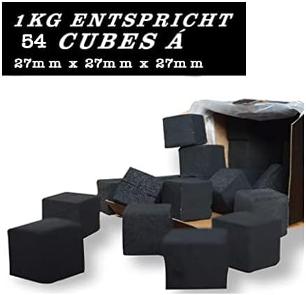 King Crocodile Kokosnuss Kohle mit Langer Brenndauer I 27x27mm Nachhaltige Naturkohle I wenig Asche