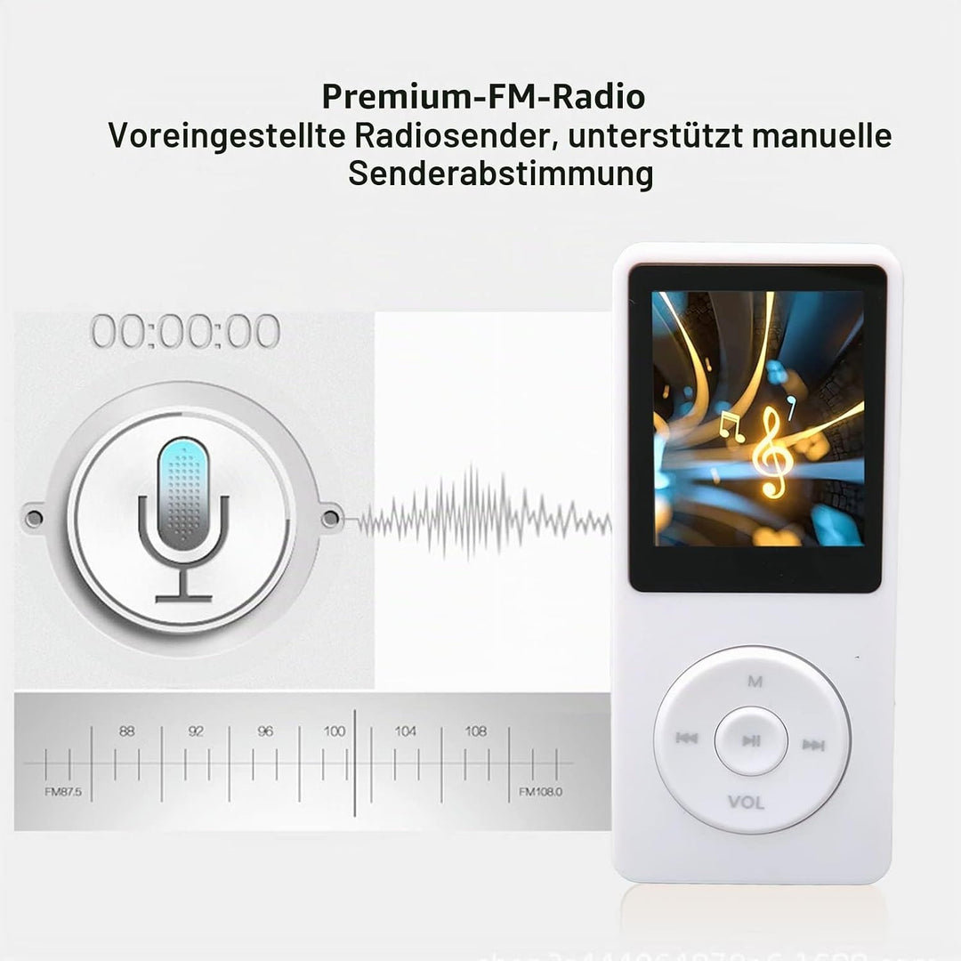 8 GB MP3 MP4 Player, Tragbarer Musik Player mit 1,8 Zoll TFT HD Bildschirm, Walkman Sportmusik Playe
