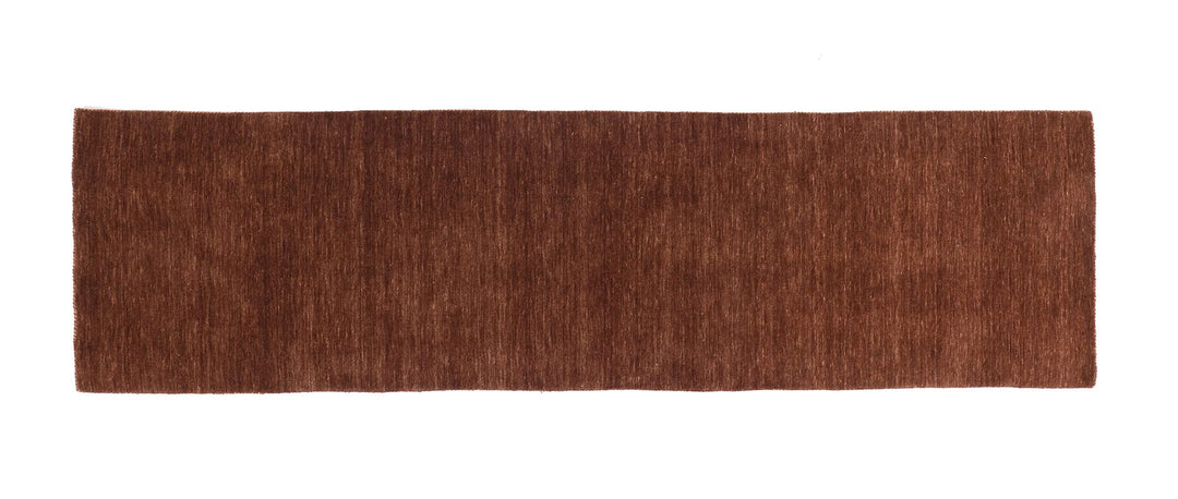 Wollteppich Gabbeh Uni 80x200 Handgewebt Läufer Braun Einfarbig Handarbeit Braun 80x200 cm, Braun 80