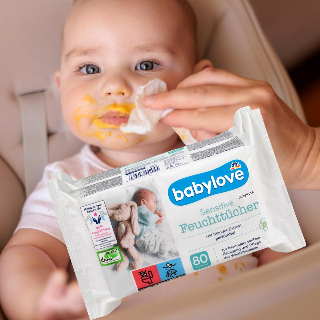 babylove Vorteils Pack Feuchttücher sensitive, 12 x 80 Stück, = 960 Stück