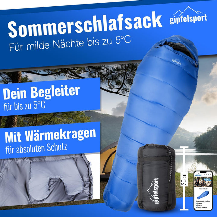Gipfelsport Ultraleicht Schlafsack 4 Jahreszeiten [-20°C bis 15°C] Ultralight Sleeping Bag | Ultrale
