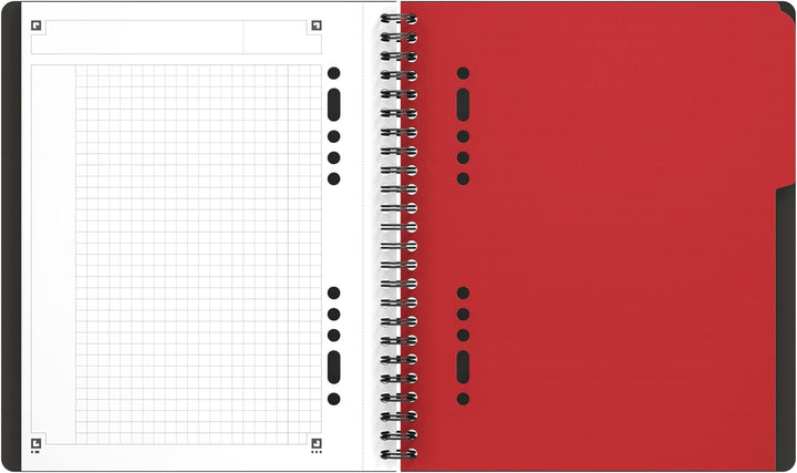 Oxford Activebook Interantional A5, kariert, 160 Seiten, versetzbares Register, Dokumententasche, 5