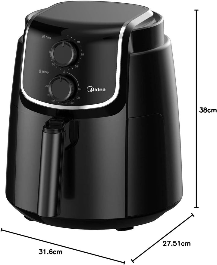 Midea MF-TN40D2 Airfryer XL, Heissluftfritteuse 4L,Dual Cyclone Technology, 90% Weniger Fett Heisslu
