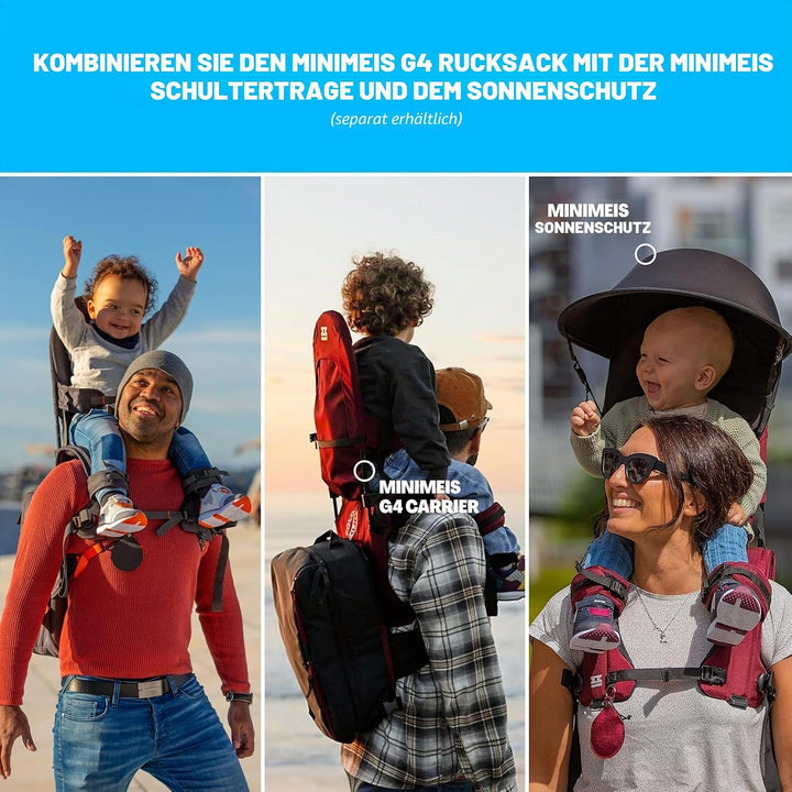 MiniMeis Backpack - der Rucksack passend zur G4 Kinder Schultertrage 28 Liter Anthrazit, 28 Liter An