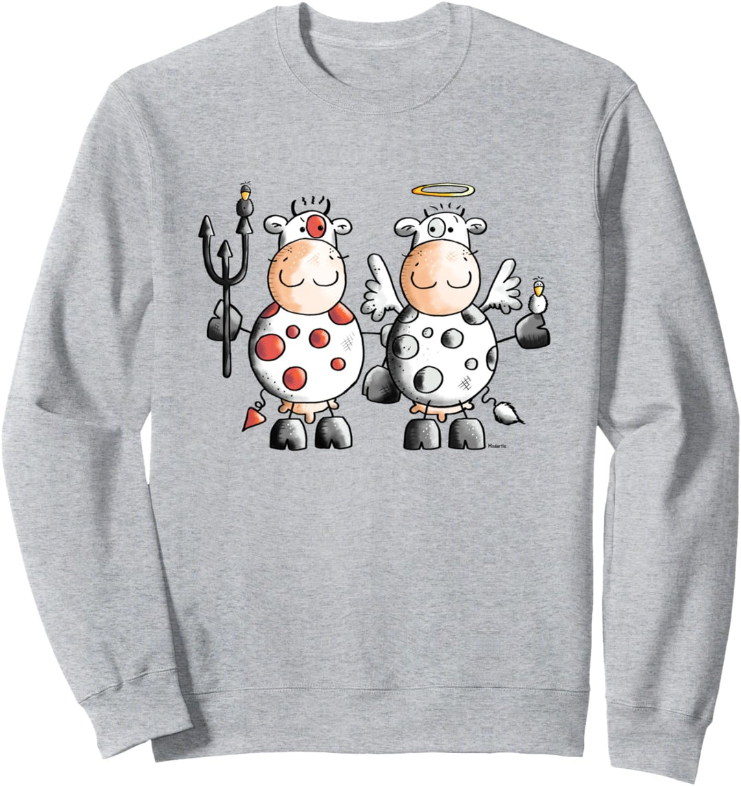 Engelchen und Teufelchen Kühe I Gegensätze Fun Sweatshirt