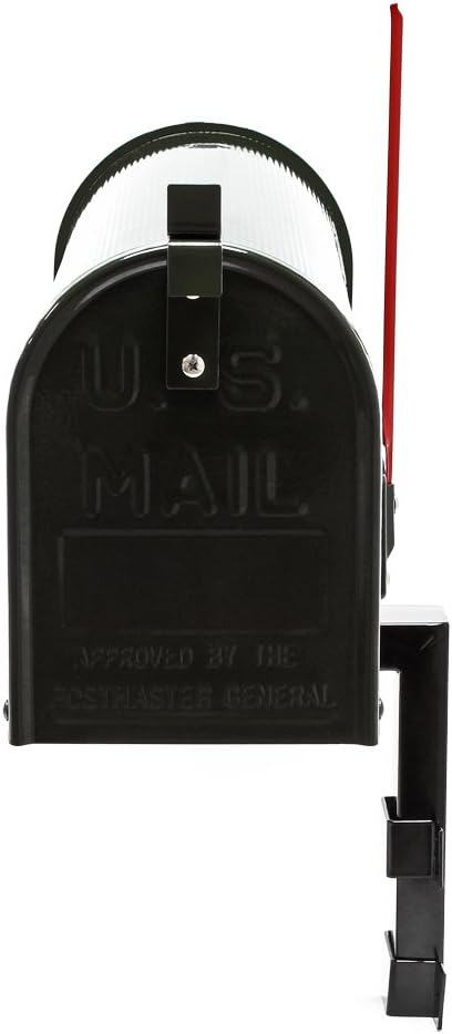 Wiltec Set US Mailbox schwarz 180 x 220 x 480 mm, amerikanischer Briefkasten mit Fahne, Standbriefka