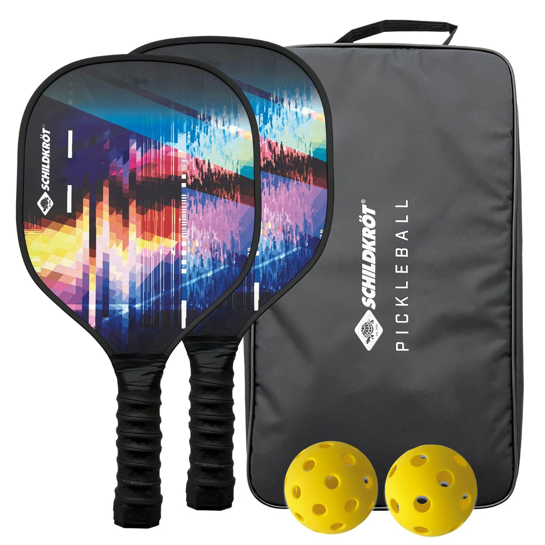 Schildkröt Pickleball Set mit 2 Schlägern, 1 Indoor und 1 Outdoor-Ball, 1 Tragetasche, für Anfänger
