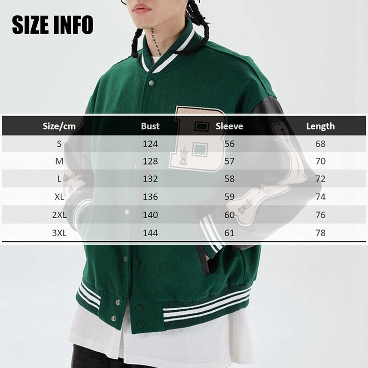 Moshtashio Herren College Jacke Baseballjacke Unisex Mode Sportjacke Sweatjacke Urban Stehkragen Str