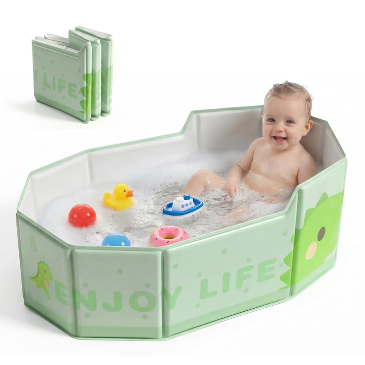 Orzbow Baby Badewanne, Grosse Babybadewanne mit Rutschfester Basis für 6 Monate bis 6 Jahre, Reise F