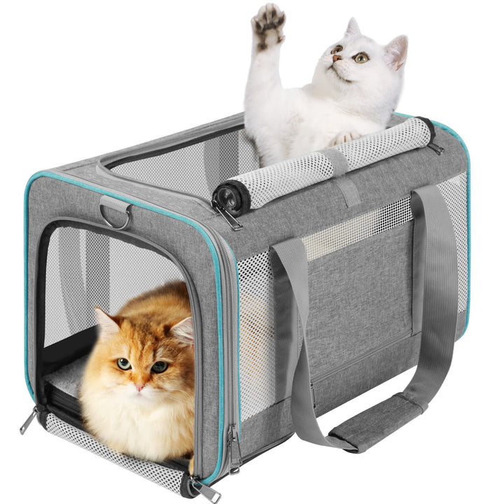 GAPZER Haustier-Tragetasche für grosse Katzen, 9 kg+, weiche Seiten, kleine Hunde, Reisetragetasche,