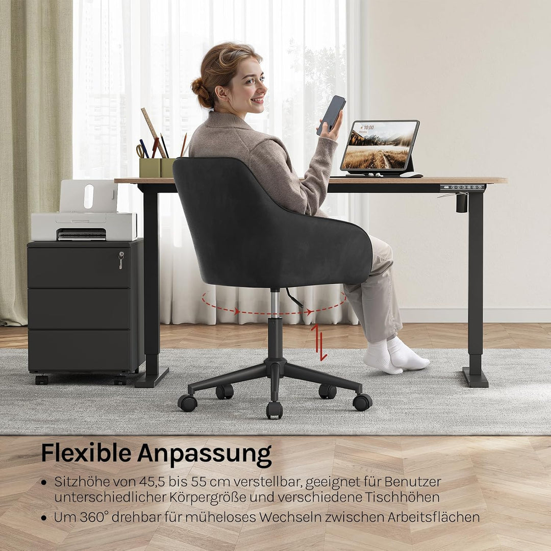 WOLTU Homeoffice Stuhl, Schreibtischstuhl, Drehstuhl, Schminkstuhl, höhenverstellbar, bis 150 kg bel
