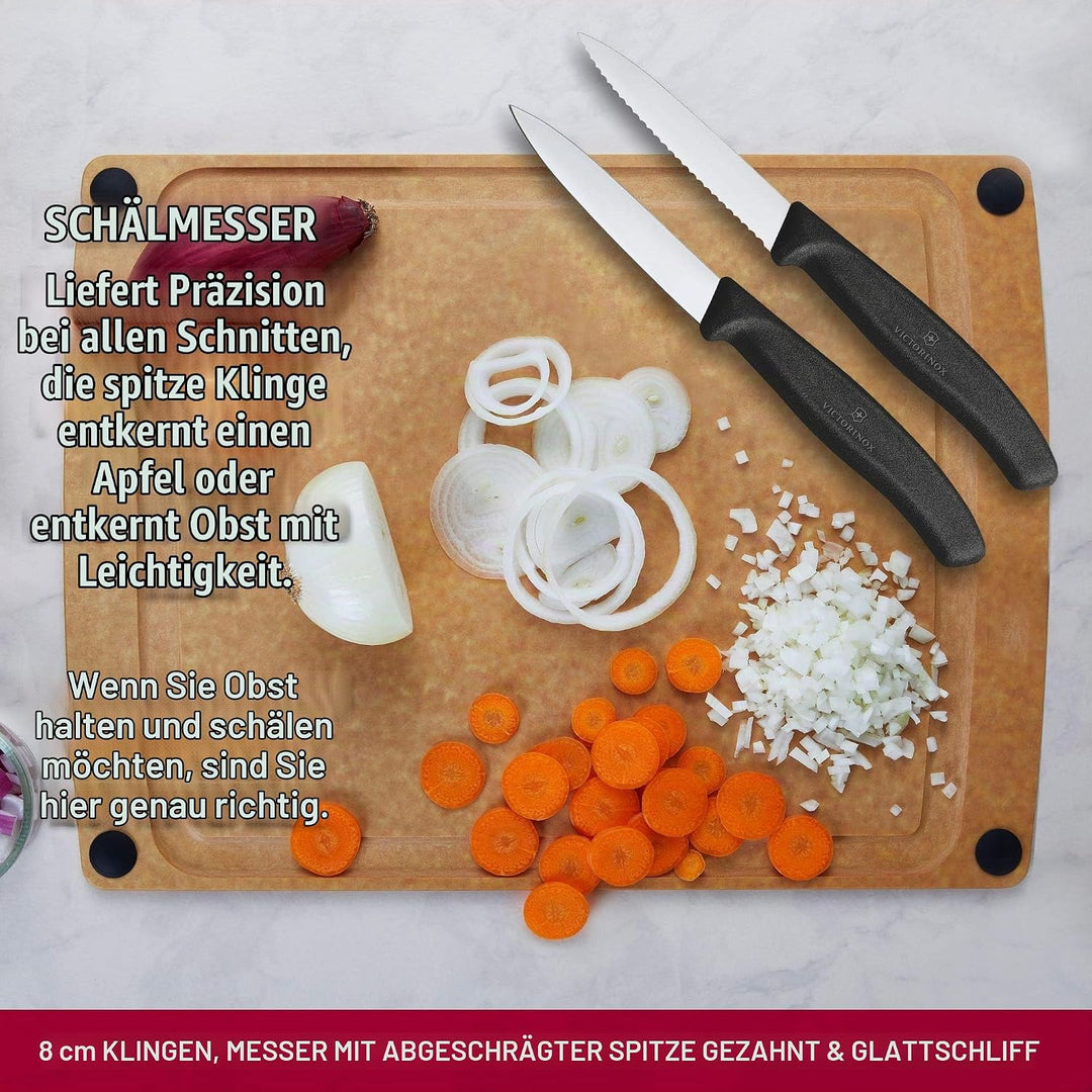 Victorinox Swiss Classic, Küchenmesser Set, 3teilig, Gemüse-, Tomaten- und Frühstücksmesser, Robuste