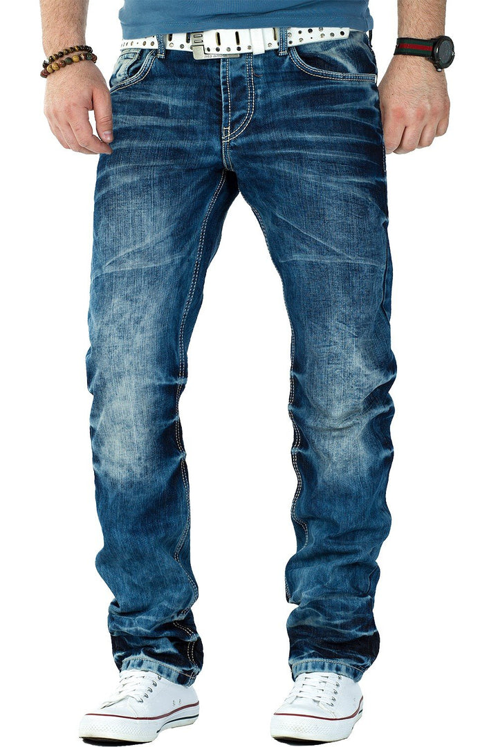 Cipo & Baxx Herren Jeans – Stilvolle Regular-Fit Denim mit Kontrastnähten | 5-Pocket-Design & Stone-