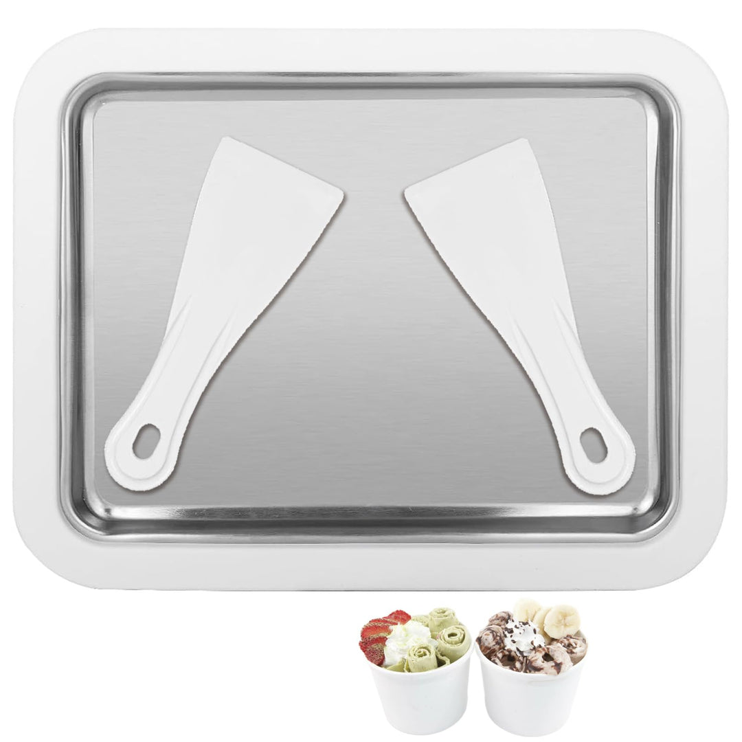 Eismaschine mit 2 Spateln, Eisplatte Eis Rolls für Kinder und Familien, Eiscreme Maschine, Eisplatte