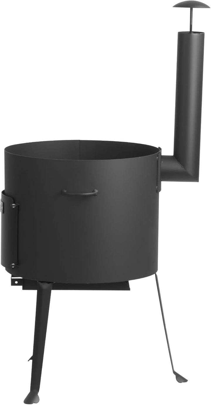BBQ-Toro Kazan Ofen Ø 39,5 cm | Gulaschkessel mit Schaumlöffel und Schürhaken | Outdoor Ofen mit Roh