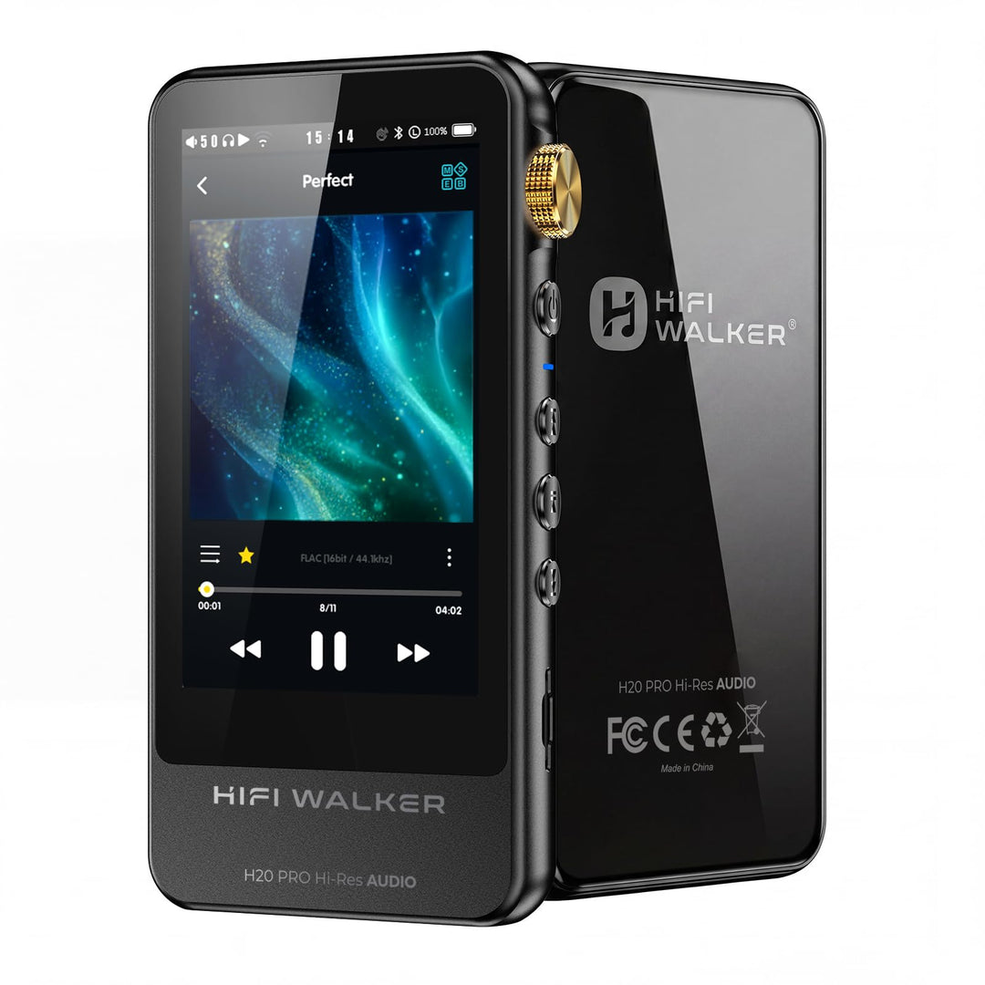 HIFI WALKER H20 Pro Hi-Res MP3 Player mit Bluetooth, 64GB microSD Karte, Lossless Musikplayer mit Du