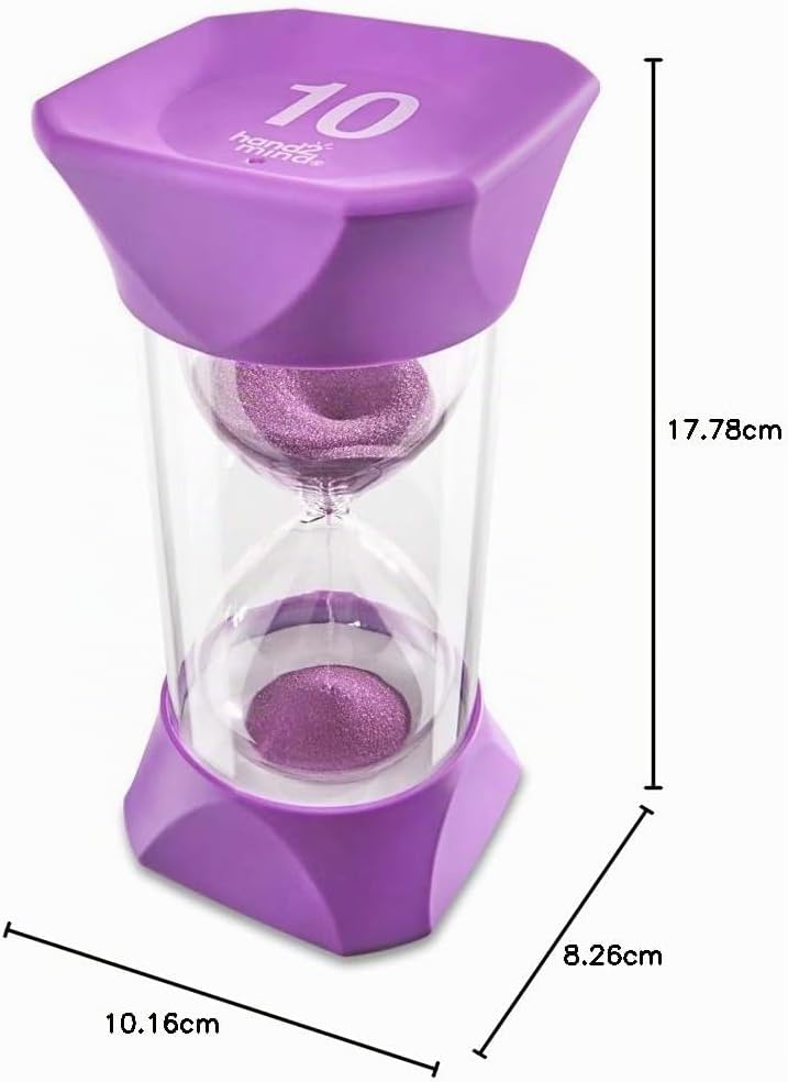Learning Resources Jumbo-Sanduhr (10 Minuten), violett, weiche Gummi-Endkappen bieten leises Pausen,