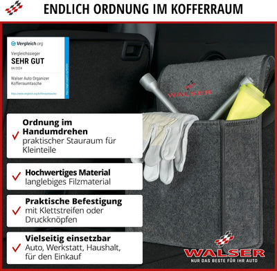 Walser Auto Organizer Toolbag Grösse L, Kofferraum Organizer, Auto Gadget, Aufbewahrungsbox Auto, Or