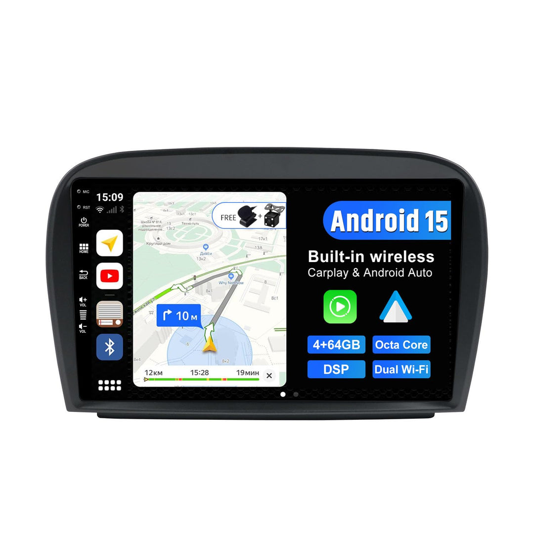 Android 15 Autoradio für Mercedes SL R230 (2005-2012) Radio GPS Navigation - DSP/Carplay/Android Aut