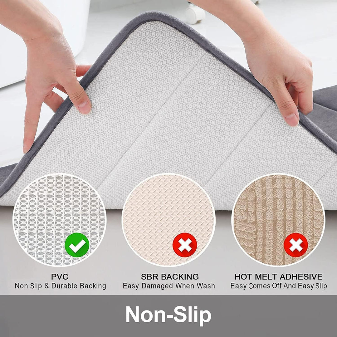 Homaxy Memory Foam Badezimmer Badeteppiche Saugfähige Rutschfester Badvorleger Waschbar Badematte -