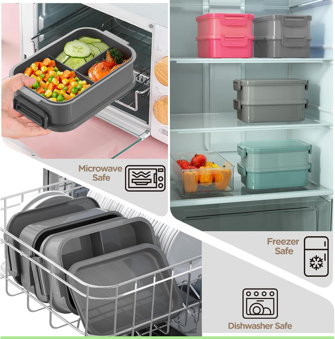 WayEee Lunchbox Erwachsene 2130ml Gross Volumen Bento Box Auslaufsicher Brotdose Erwachsene BPA Frei