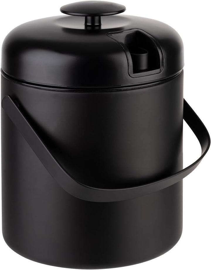 APS 36016 Eiseimer-Set in schwarz, Ø 14 cm, H: 22 cm, 1,3 Liter Schwarz 1,3 Liter, Schwarz 1,3 Liter