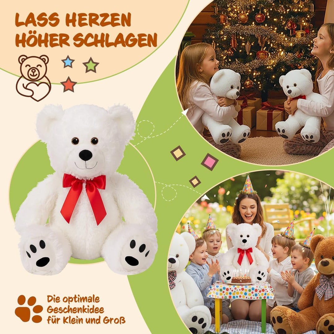 monzana® Teddybär L - XXXL 50-175cm Weiches Fell Schleife Tatzendruck Geschenk Plüschtier Kuscheltie