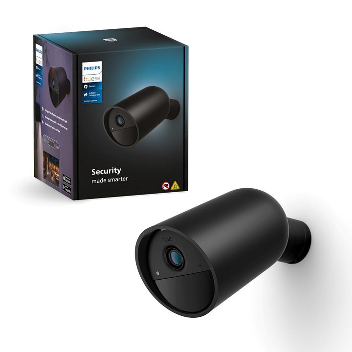 Philips Hue Secure batteriebetriebene Smart 1080p Home Sicherheitskamera, für drinnen oder draussen,