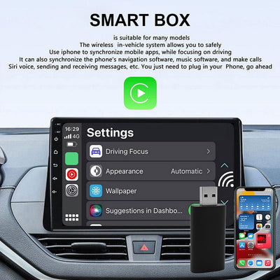 Sunweyer Plug-Play Wireless CarPlay Adapter Support Factory Wired CarPlay zu Wireless Caplay Dongle