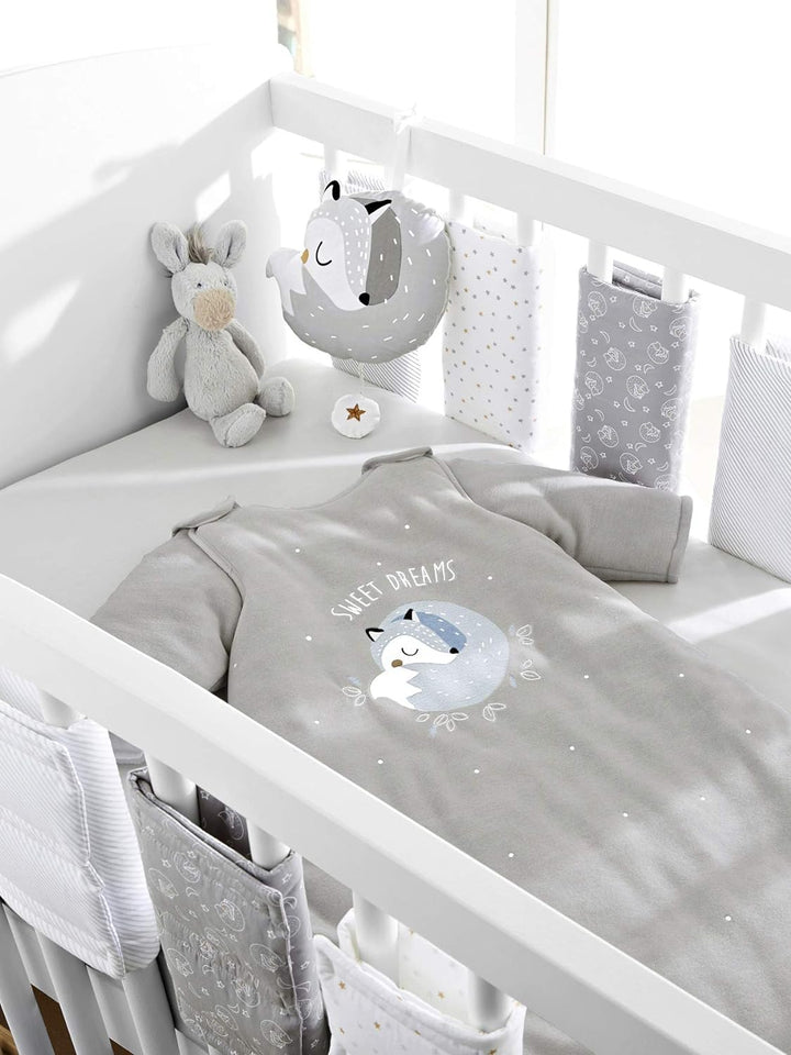 Vertbaudet Polster für Babybett-Gitterstäbe weiss Bedruckt ONE Size