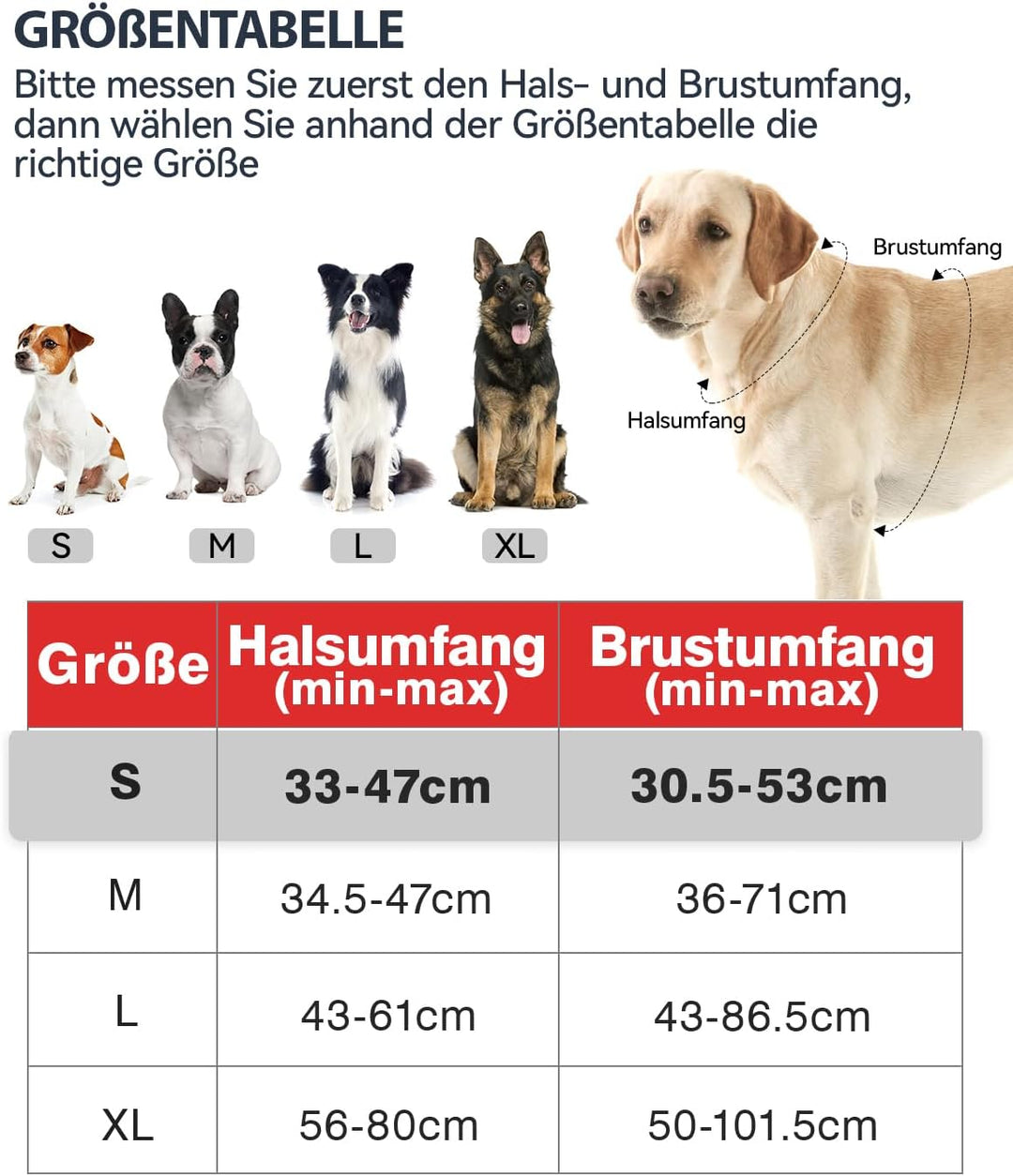 Joytale Hundegeschirr mittelgrosse Hunde, reflektierendes Geschirr Hund,luftdurchlässige Anti Zug Hu
