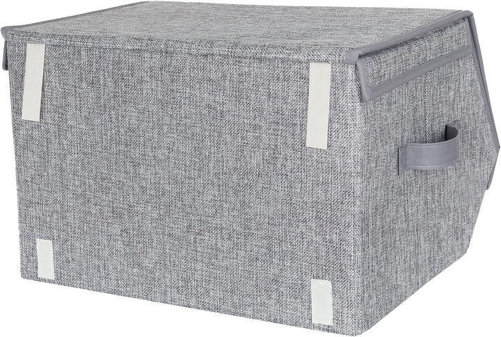SONGMICS Aufbewahrungsbox, 2er Set, Faltbox, stapelbare Stoffbox, mit magnetischem Klappdeckel, Meta