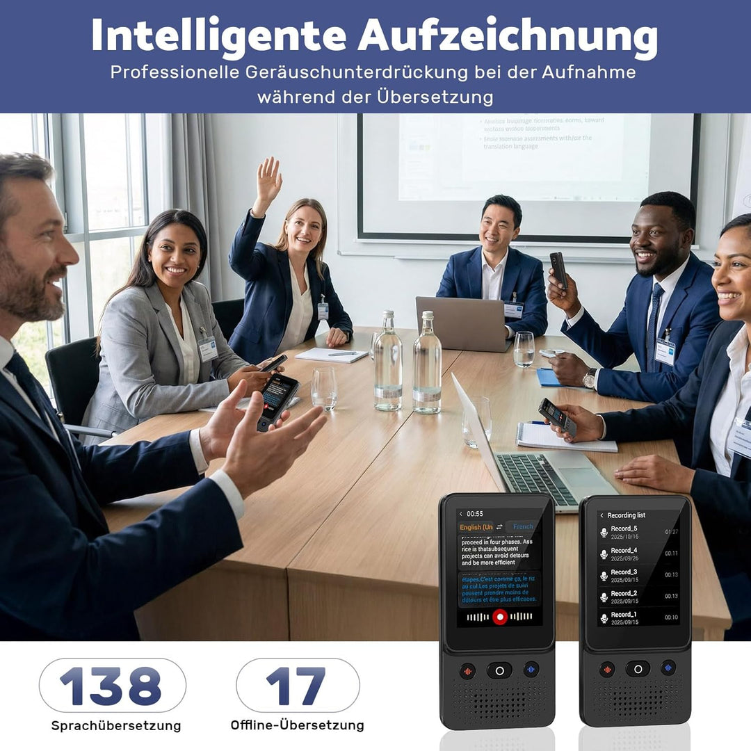 Ai Sprachübersetzer Gerät, 138 Sprachen, 2026 Englisch auf Spanisch Pocket Offline Instant Voice Ai