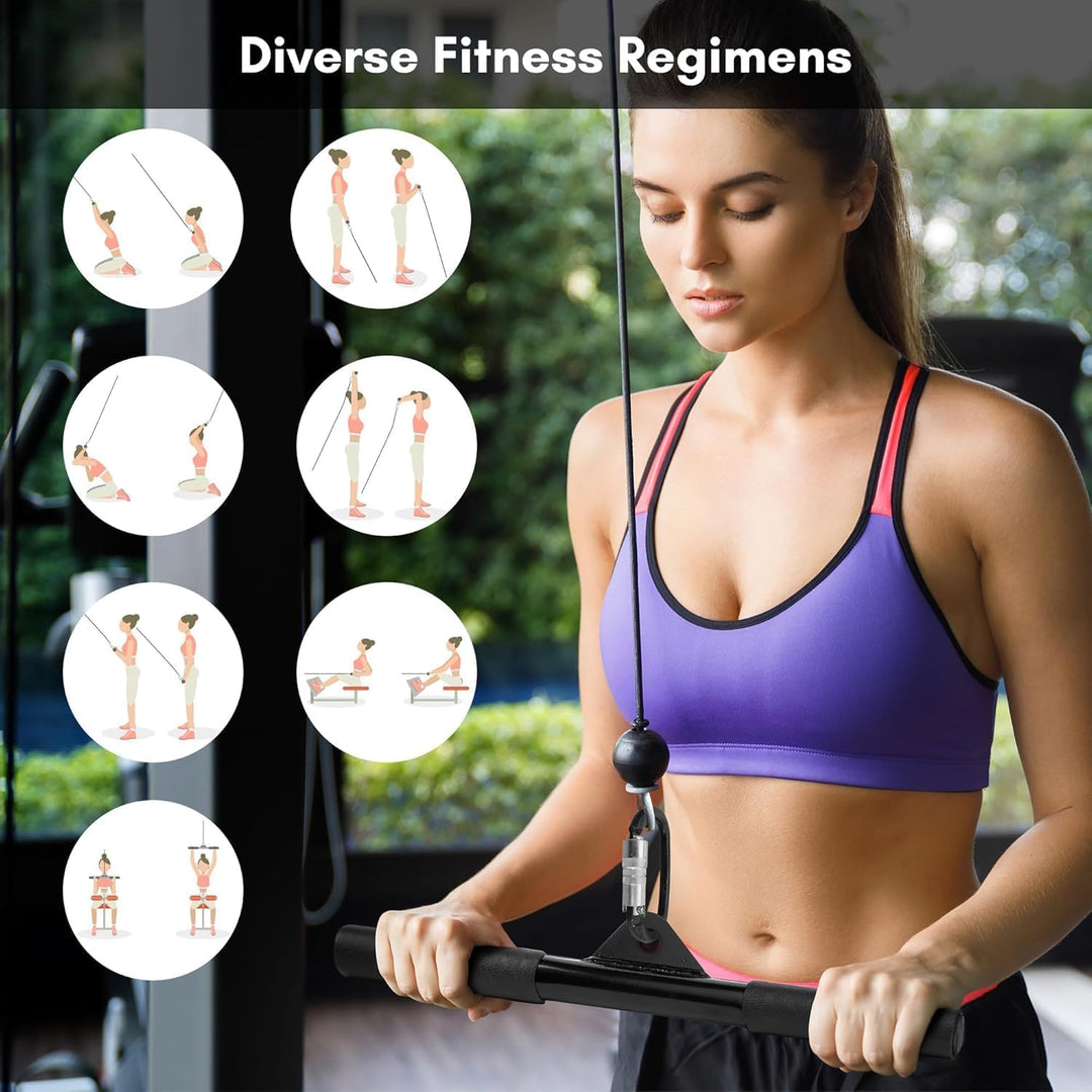 EVMT Ultimate Gym Zubehör - 68,6 cm Trizepsseil, 101,6 cm & 38,1 cm Pulldown-Stangen - Umfassendes H